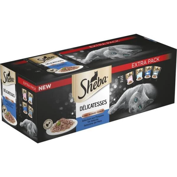 Sheba Maaltijdzakjes Minifilets Vis - 40 × 85 G - Set Van 40 Stuks 3 Sheba Maaltijdzakjes Minifilets Vis - 40 × 85 G - Set Van 40 Stuks