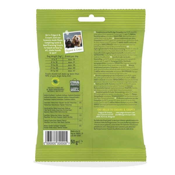 Edgard & Cooper Hondensnack Bites 50 G - Lam En Rund 4 Edgard & Cooper Hondensnack Bites 50 G - Lam En Rund - Afbeelding 2