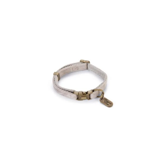 Halsband Hond 'Velura' Fluweel Grijs 20-30 Cm - Designed By Lotte 3 Halsband Hond 'Velura' Fluweel Grijs 20-30 Cm - Designed By Lotte