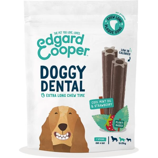 Edgard & Cooper Hondensticks Doggy Dental Met Munt En Aardbei - 160 G - Set Van 7 Stuks 3 Edgard & Cooper Hondensticks Doggy Dental Met Munt En Aardbei - 160 G - Set Van 7 Stuks