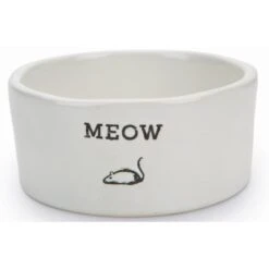 Eetbak Meow Keramiek - 11,5 × 4 Cm - Wit