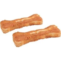 Hondenbeen Runderhuid + Kip 10 Cm - Set Van 2 Stuks