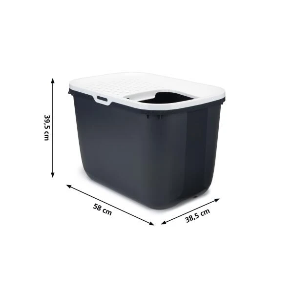 Kattenbak HOP IN 58 × 38,5 × 39,5 Cm - Grijs 5 Kattenbak HOP IN 58 × 38,5 × 39,5 Cm - Grijs - Afbeelding 3