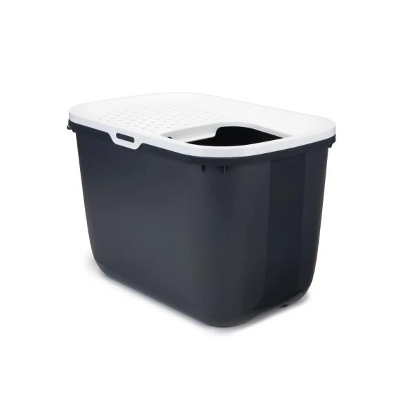 Kattenbak HOP IN 58 × 38,5 × 39,5 Cm - Grijs 4 Kattenbak HOP IN 58 × 38,5 × 39,5 Cm - Grijs - Afbeelding 2