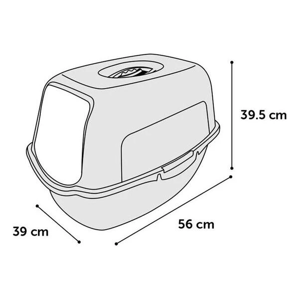 Kattenbak Lexie Grijs - 39 X 56 X 39.5 Cm 5 Kattenbak Lexie Grijs - 39 X 56 X 39.5 Cm - Afbeelding 3