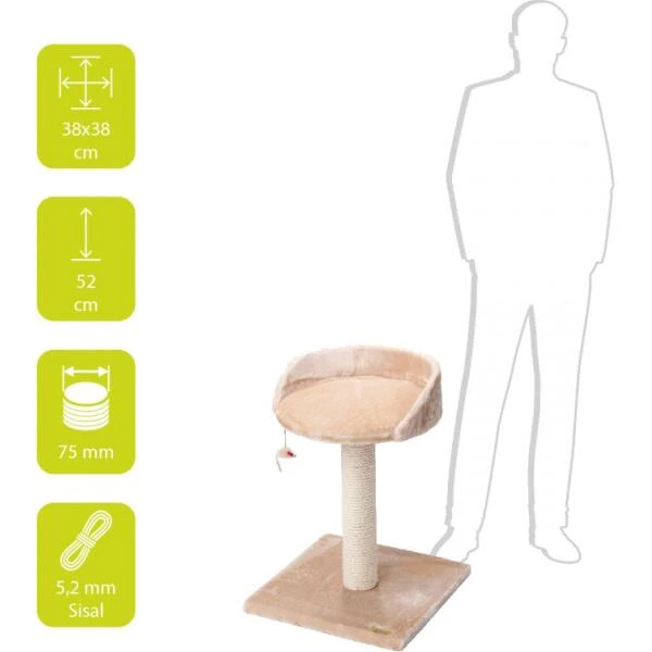 Krabpaal Classic Tree Crème - 38 × 38 × 52 Cm 4 Krabpaal Classic Tree Crème - 38 × 38 × 52 Cm - Afbeelding 2