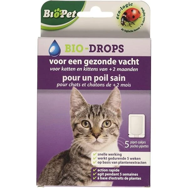 BSI Verzorgingsdruppels Voor Katten - Bio Drops - Set Van 5 Stuks 3 BSI Verzorgingsdruppels Voor Katten - Bio Drops - Set Van 5 Stuks