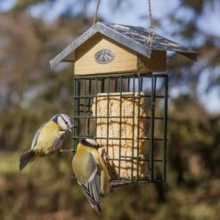 ESSCHERT DESIGN Vetblokhouder Met Zinken Dak -Boerderijdieren Winkel vetblokhouder met zinken dak 1548681335 1 600