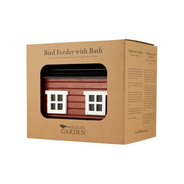 Vogelvoederhuis Met Bad - Rood 6 Vogelvoederhuis Met Bad - Rood - Afbeelding 4